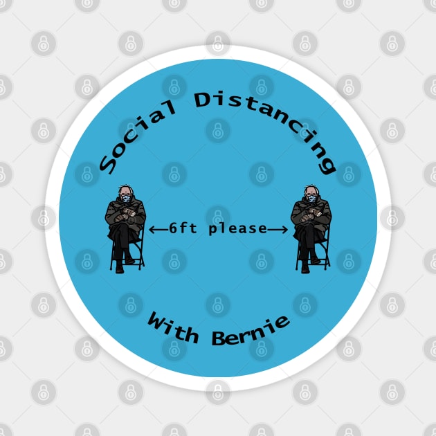 Social Distancing with Bernie Sanders Mittens Magnet by ellenhenryart